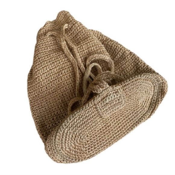The Sak Crochet Backpack  Purse Taupe Brown - Picture 4 of 5